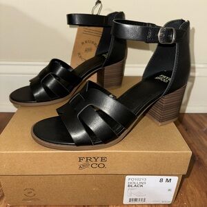 Frye and Co. Womens Hollins Heeled Sandals Black Size 8 -NEW